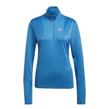 adidas Own The Run half Zip Long-Sleeve Top Womens - Focus Blue