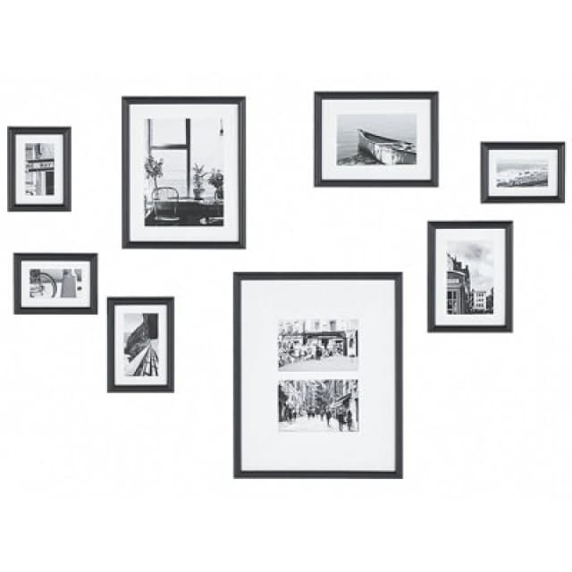 Beliani Photo Frame Garango Urban Motif Nautical Motif Black