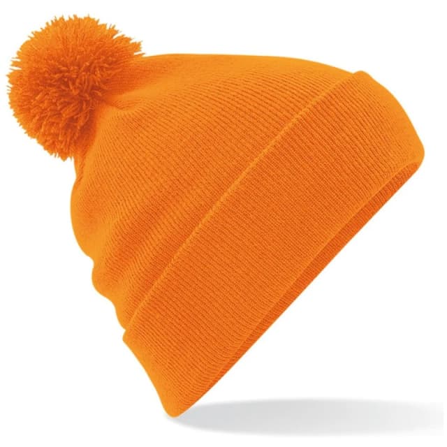 Beechfield Mens Original Pom Pom Winter Beanie Hat in Orange Orange Male One Size