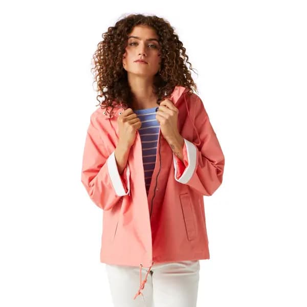 Regatta Womens Sarika Full Zip Hooded Waterproof Coat 10 - Bust 34' (86cm) SHELL Pink RWW432-7LE-10