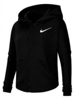 Boys, Nike Older Childrens Full Zip Hoodie Studio - Black/White Size M 10-12 Years