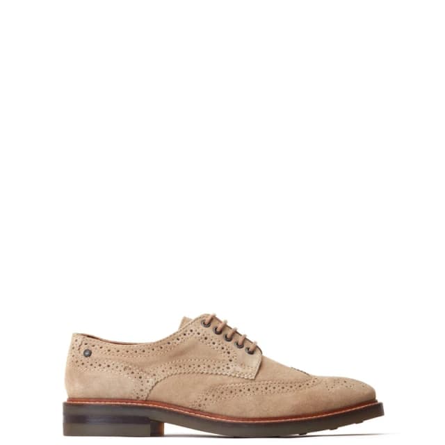 Base London Base London Men Hatfield Brogue Shoe in Beige Size: 12 Beige 12 Male 5038538358664