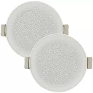PAIR of 3" Mini Low Profile Ceiling Speaker 8 OHM 2 Way Compact Mount Slim Line