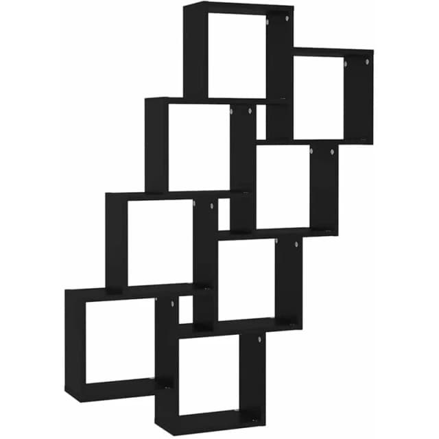 VIDAXL Vidaxl - Wall Cube Shelf Black 90x15x119cm Engineered Wood 8720286595978