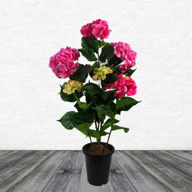 Leaf Artificial Hydrangea Flowering Plant Pink Pink