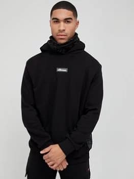 Ellesse Getemi Pullover Hoodie With Snood - Black, Size L, Men