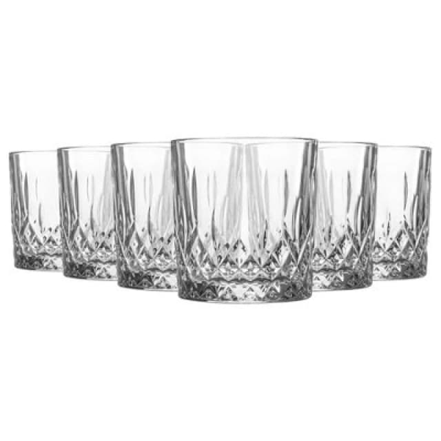 LAV Odin Whiskey Glasses - 330ml - Clear - Pack of 6 Clear unisex