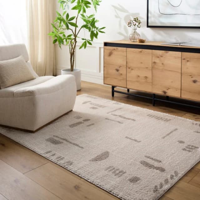 Livabliss Machine Washable Modern Shaggy Medium Grey Soline Area Rug 160 X 213cm - Easy Care, Non Shedding, Ideal For Living Room & Bedroom