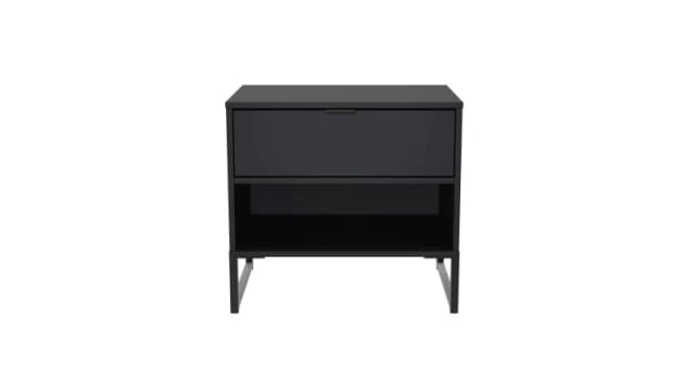 Ready Assembled 2 U Madrid 1 Drawer 1 Open Bedside (Ready Assembled) in Black Unisex