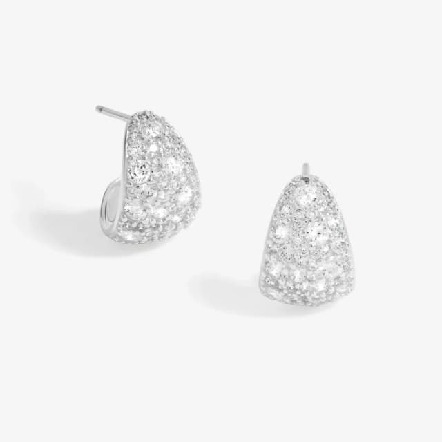 Simply Silver Sterling Silver 925 Cubic Zirconia Pave Hoops Jewellery Sets One Size Silver 72198711000