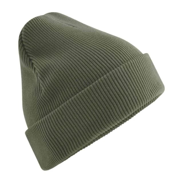 Beechfield Mens Cuffed Cotton Heavyweight Beanie in Dark Olive Dark Olive Male One Size