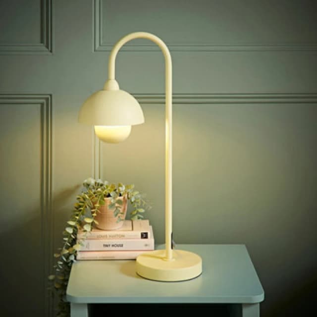 ValueLights ValueLights Tilly Pastel Arched Dome Shade Metal Table Lamp with LED Bulb in Yellow Yellow One Size Unisex 5059406065873