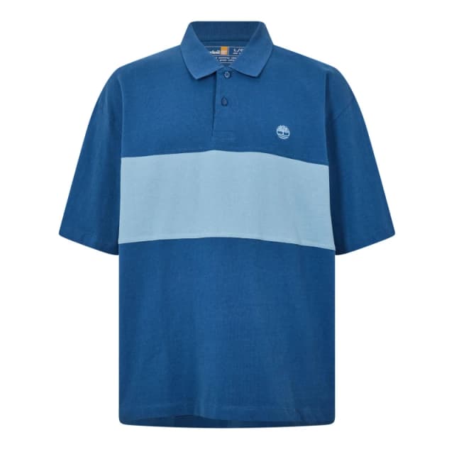 Timberland Mens Colour Block Rugby Polo Shirt DkDenim-Citadel male M