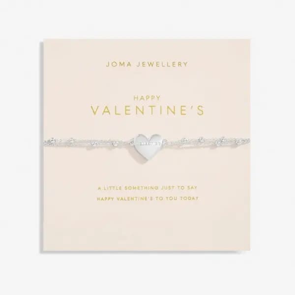 Happy Valentine's Silver Plated 18cm + 3cm Bracelet 6734