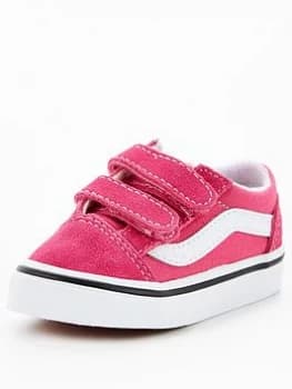 Vans Toddler Old Skool V - Pink/White, Size 5