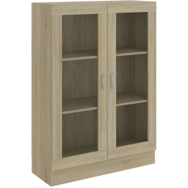 VIDAXL Vidaxl - Vitrine Cabinet Sonoma Oak 82.5x30.5x115cm Engineered Wood 8720286134351
