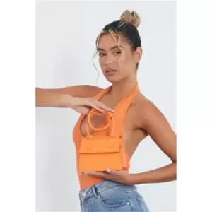 I Saw It First Orange Twisted Handle Crossbody Bag - Orange