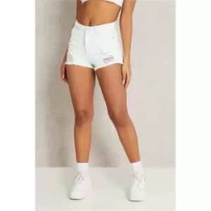 I Saw It First Mint Distressed Denim Shorts - Green