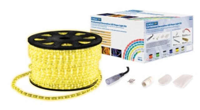 Netagon Static LED Rope Light Kit With Wiring Accessories Kit 90m Yellow Yellow