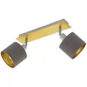 Eglo - Valbiano 2 Lamp Twin Spotlight Brushed Brass, Satin Nickel