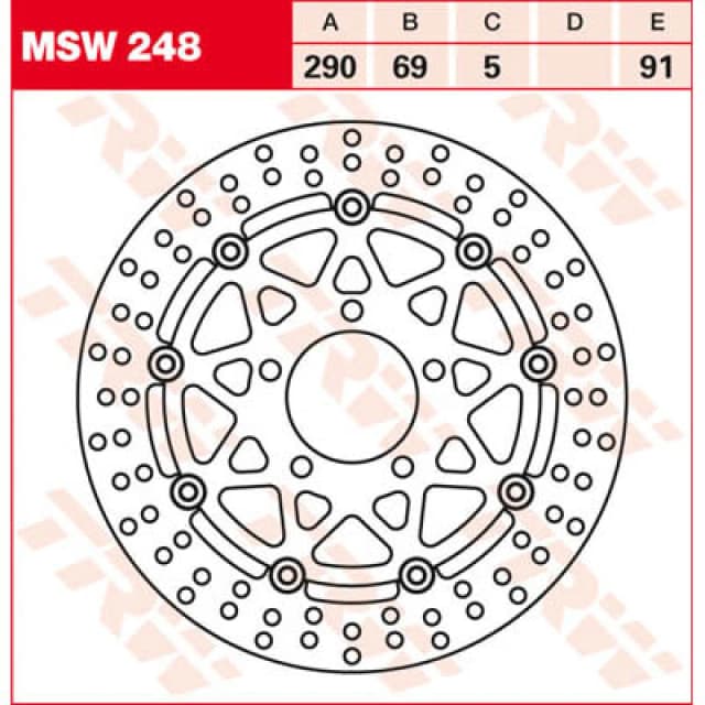 TRW MSW248 Brake disc floating brake disc Brake Disc (82)