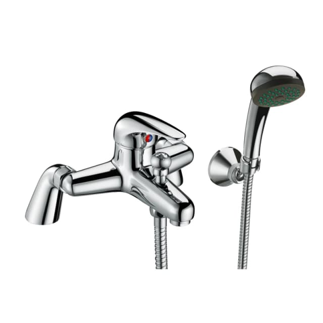 Balterley Single Lever Deck Mounted Bath shower Mixer Tap with Shower Kit Chrome Silver