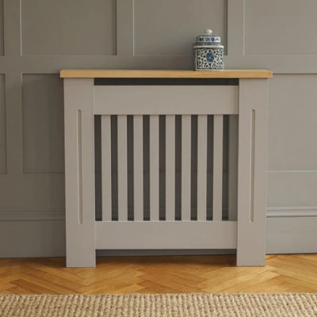Neo Small Grey Decorative Wooden Radiator Cover