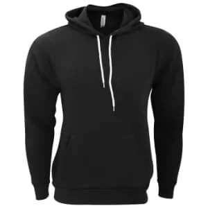 Bella + Canvas Unisex Pullover Polycotton Fleece Hooded Sweatshirt / Hoodie (M) (Black)