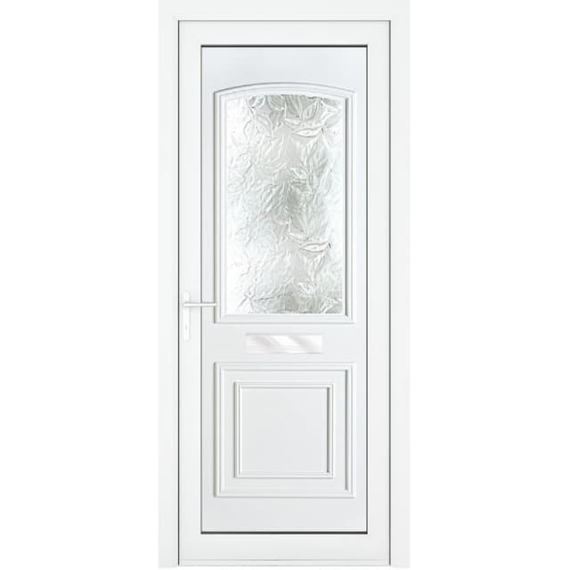 Crystal Upvc Front Door Two Panel Large Glass Balmoral White Right Hand 920 X 2090Mm Obscure Glass, White RD3RHBAL92209
