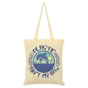 Grindstore Plastic AinA't My Bag Cream Tote Bag (One Size) (Cream)