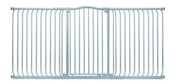 Safetots Extra Tall Curved Top Safety Gate, 197Cm - 206Cm, Matt Grey, Extra Tall 100Cm In Height, Pressure Fit Stair Gate