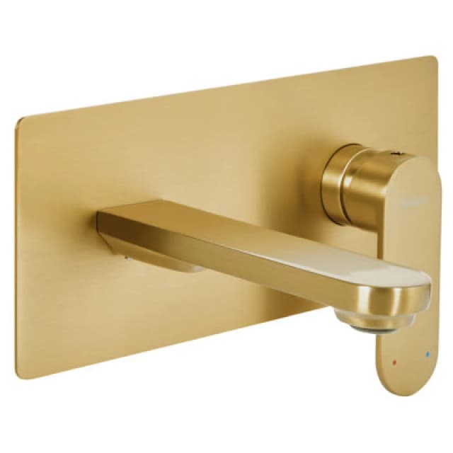 Beliani Wall Mounted Basin Mixer Tap Chungara Brass Gold