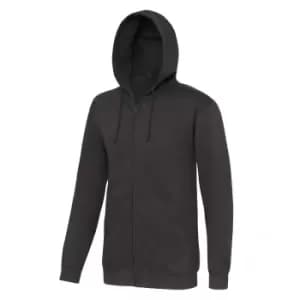 Awdis Plain Mens Hooded Full Zip Hoodie / Zoodie (S) (Storm Grey)