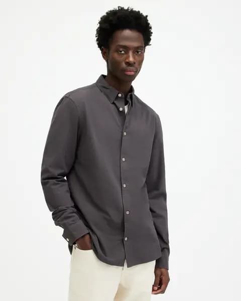 AllSaints Lovell Long Sleeve Ramskull Shirt