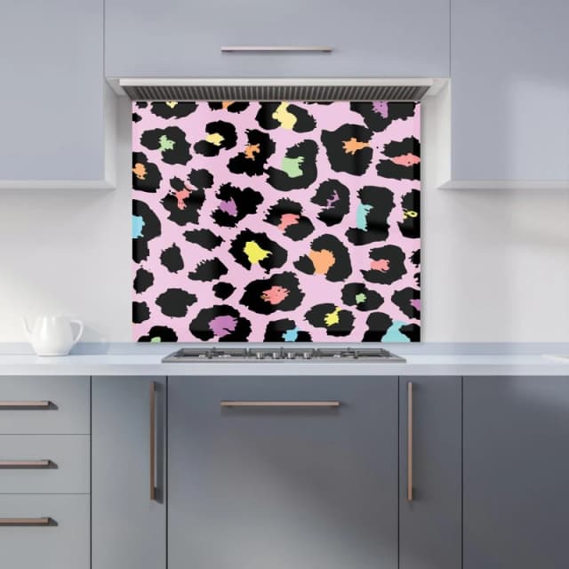 Warren Reed - Designer Pink Leopard Print Kitchen Splashback Size: 600mm x 750mm Pink Unisex 600mm x 750mm