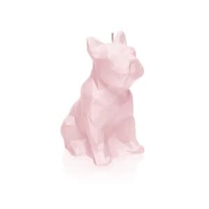 Light Pink Low Poly Bulldog Candle