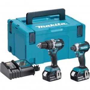 Makita DLX2180 18v Cordless LXT Brushless Combi Drill Impact Driver Kit 2 x 5ah Li ion Charger Case