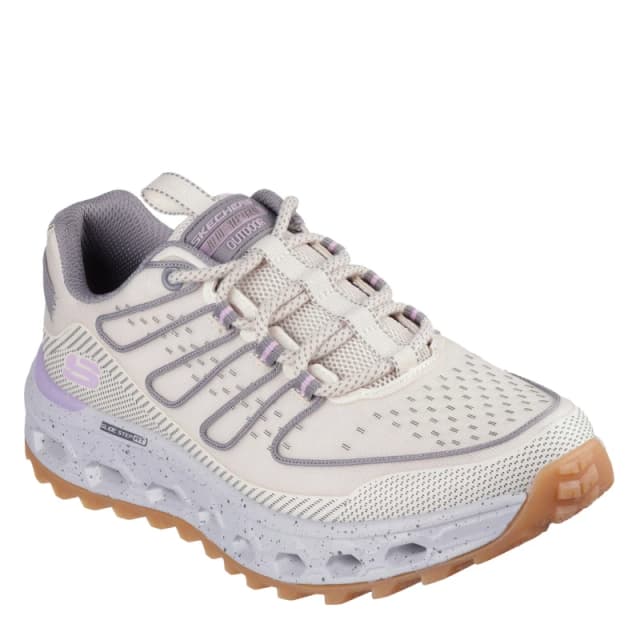 Skechers Glide-Step At Slip On Trainers Womens Natural/Purple female 2 (35)