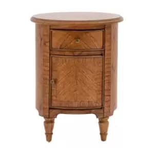 Gallery Interiors Highgate Drum Side Table in Natural Wood