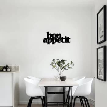 Bon Appetit 2 - Black Decorative Metal Wall Accessory