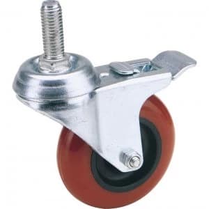 Draper Swivel Bolt Fixing Polyurethane Wheeled Castor and Brake 100mm
