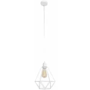 Helam Karo Wire Frame Pendant Ceiling Light White 24cm