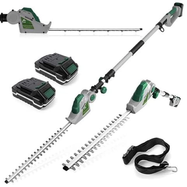 GRACIOUS GARDENS 18V 2.4m Cordless Electric Hedge Trimmer Long Reach 2 Batteries Included - Gracious Gardens GGPTBUN