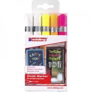 Edding e-4095 4-4095-5999 Chalk White, Neon yellow, Neon orange, Neon pink 2 mm, 3 mm