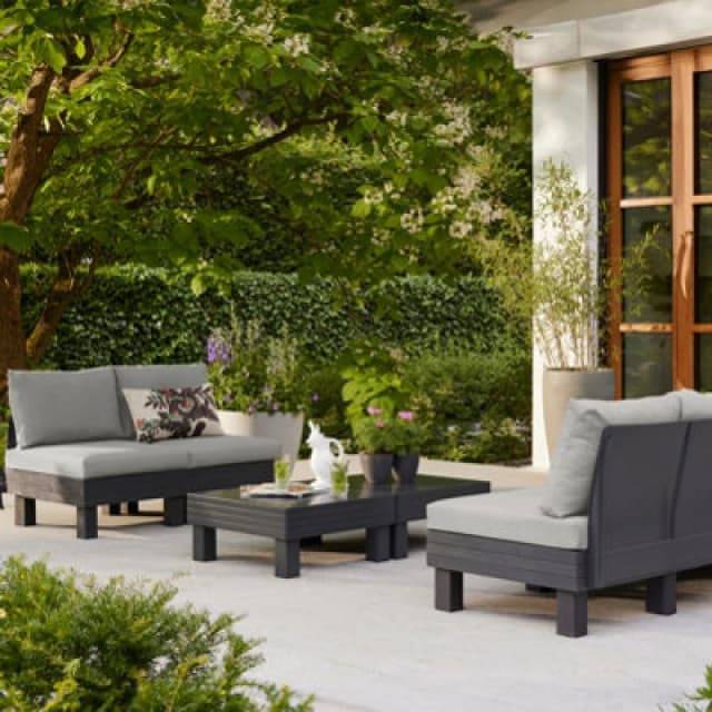 Keter Elements 4-seater Modular Lounge Set / FR Cushions, Grey 259898