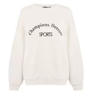 I Saw It First Champions Oversized Jumper - Beige