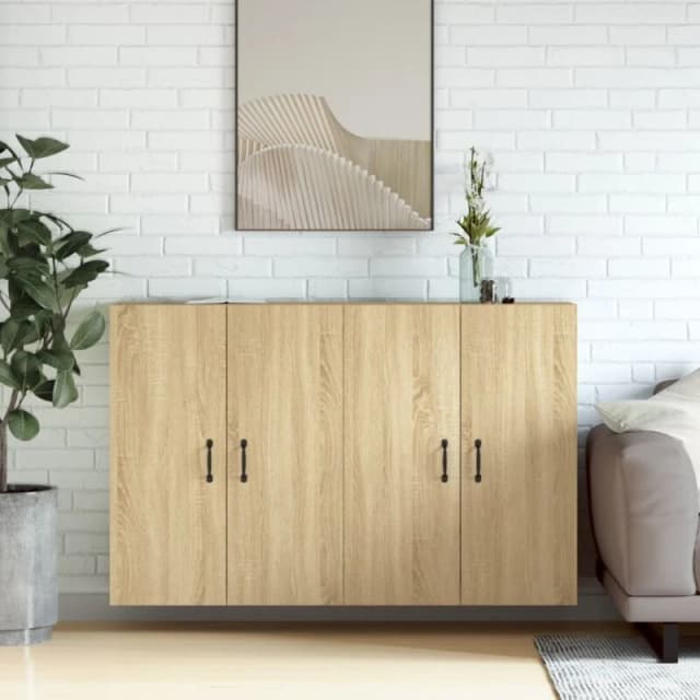 VIDAXL Wall Mounted Cabinets 2 pcs Sonoma Oak Engineered Wood vidaXL 8720845473051