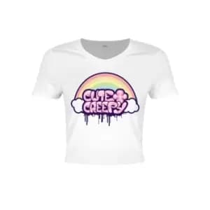 Grindstore Womens/Ladies Cute & Creepy Crop Top (L) (White)