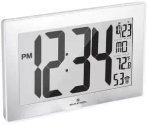 Marathon Clock Atomic Self Setting Self Adjusting Wall With Stand & 8 timezones White