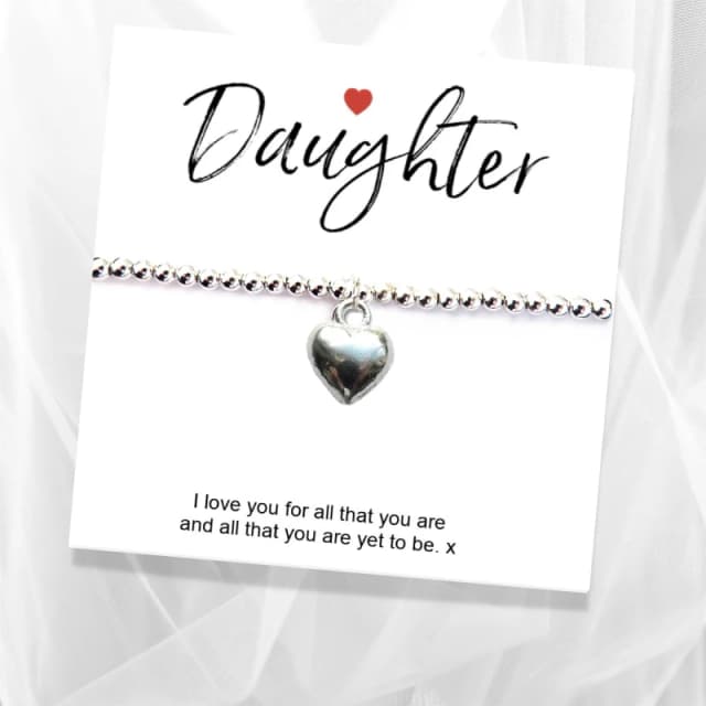 Aye Do Gifts Daughter Gift Card with Heart Charm Bracelet 00614 Silver female One Size